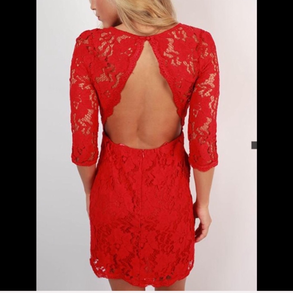 Impressions Red Lace Dress.